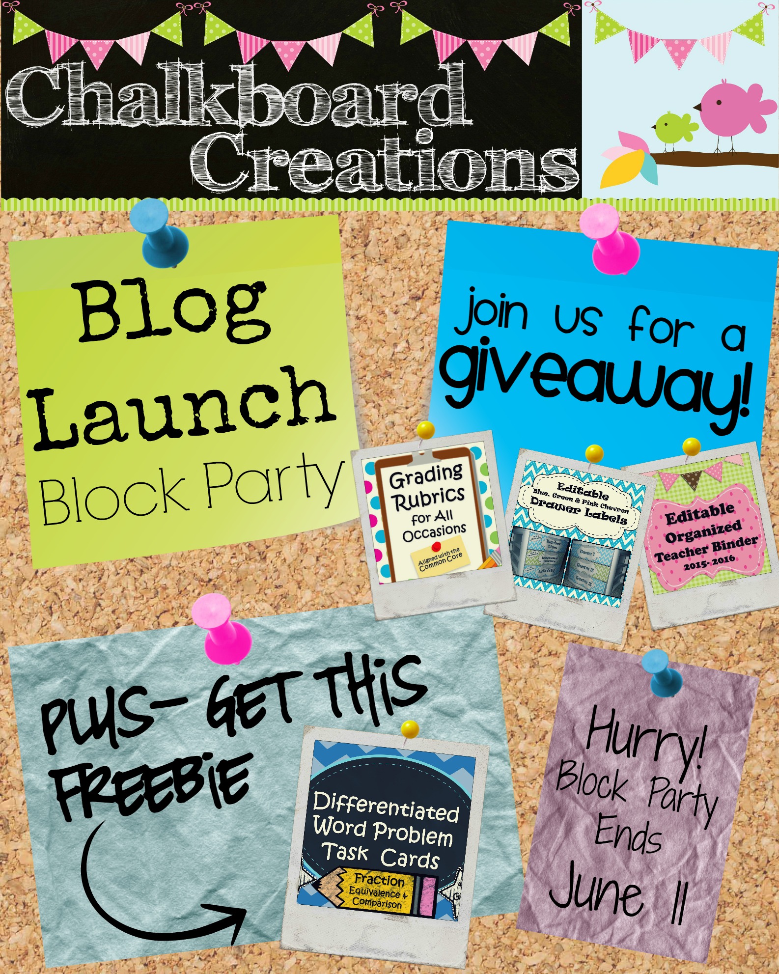 chalkboard Creations blog launch block party