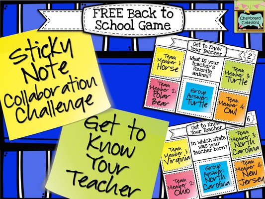 FREE Back to School Game: Sticky Note Collaboration Challenge