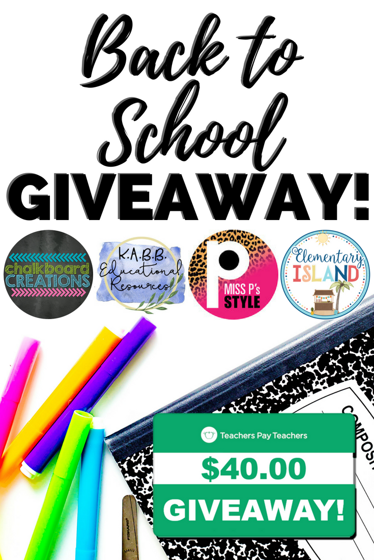 Join our Back to School Teachers Pay Teachers Giveaway!